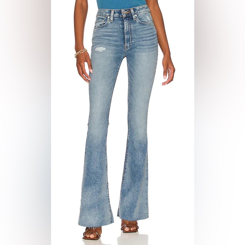 Hudson Holly High Rise Flare Jeans in Summer Flame Women's Size 27